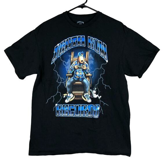 Death Row Records Unisex Shirt Black Logo Streetwear Y2k 100% Cotton Large - Picture 1 of 13